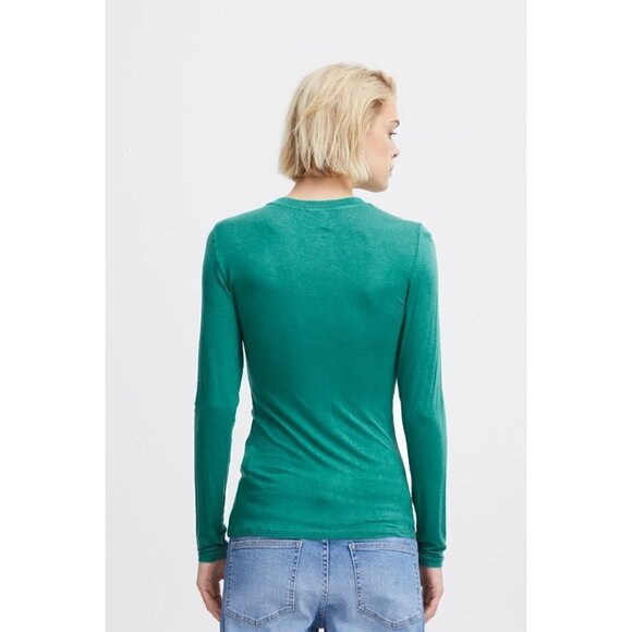 NWT ICHI PHILUCA Emerald Green Basic Longsleeve - Picture 8 of 8